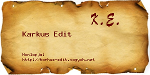 Karkus Edit névjegykártya